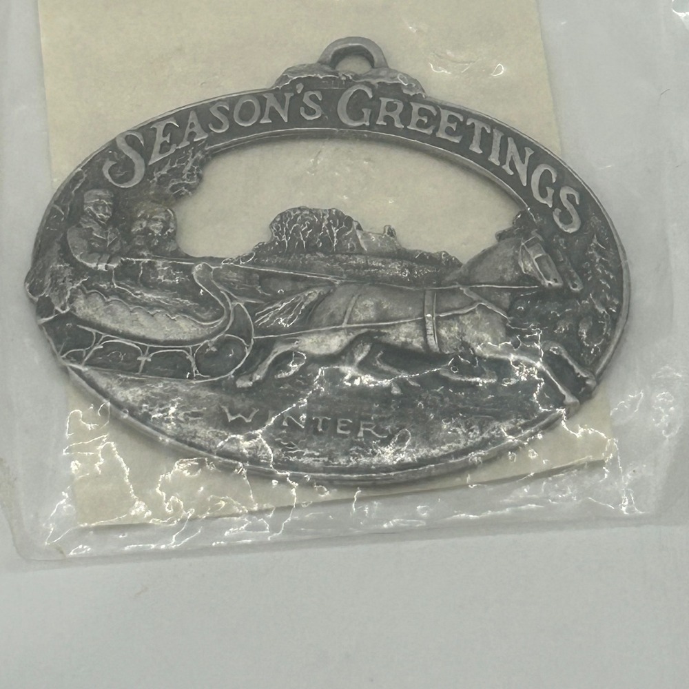 Downs‎ Collectors Season's Greetings Christmas Ornament Currier Ives 1st Edition